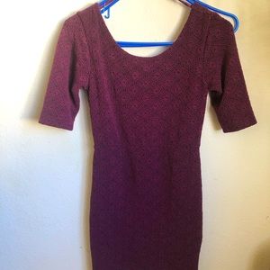 Free People Burgundy body fitting dress